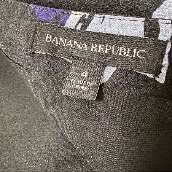 Banana Republic Floral Flounce Maxi Skirt Black Blue Print Size 4 - Picture 10 of 11